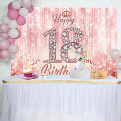 Lofaris Fond 18 ans Or Rose Chiffres Diamant Rose et Fond Pailleté