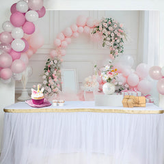 Lofaris Toile de Fond Cake Smash Rose Élégante Guirlande Ballons et Cadeau