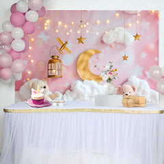 Lofaris Fond Rose et Violet Élégant Cake Smash Guirlande Ballons et Bois