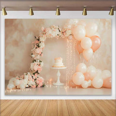 Lofaris Fond Mariage Arche Florale Ballons Rose Pastel, Arrière-plan Bridal Shower Gâteau et Guirlandes