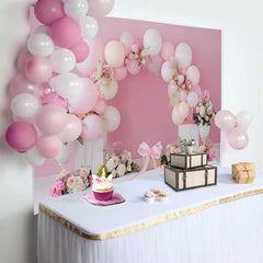 Lofaris Fond Mariage Ballons Roses Boîte Cadeau, Arrière-plan Photographie Bridal Shower Caisses Blanches