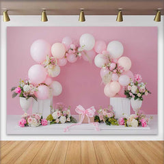 Lofaris Fond Mariage Ballons Roses Boîte Cadeau, Arrière-plan Photographie Bridal Shower Caisses Blanches
