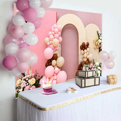 Lofaris Fond Mariage Arche Ballons Roses et Fleurs, Arrière-plan Photographie Élégante pour Bridal Shower