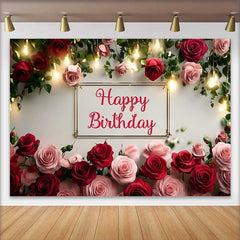 Lofaris Fond Anniversaire Roses Rouges et Roses, Arrière-plan Photographie Femme Lumières Chaudes