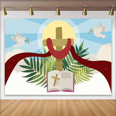 Lofaris Fond Merci Religieux Croix Bible Colombe, Décorations École du Dimanche et Église