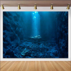 Lofaris Fond Fosse Sous-marine Océan, Décorations Fête Paysage Marin avec Rayons de Soleil