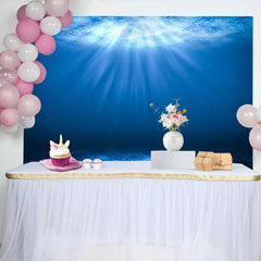 Lofaris Fond Rayons Soleil Bleu Profond, Décor Fête Paysage Marin Surface Océan