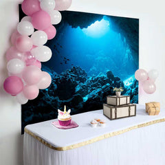 Lofaris Fond Grotte Sous-marine Océan, Décorations Fête Marine Poissons des Profondeurs