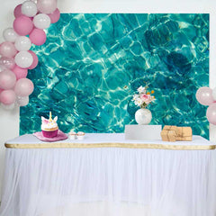 Lofaris Fond Surface Eau Turquoise Océan, Décorations Fête Piscine d'Été