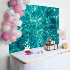 Lofaris Fond Surface Eau Turquoise Océan, Décorations Fête Piscine d'Été