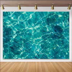 Lofaris Fond Surface Eau Turquoise Océan, Décorations Fête Piscine d'Été