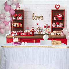 Lofaris Fond de célébration romantique avec cœurs et "Love" doré, pour la Saint-Valentin, un anniversaire ou un mariage.