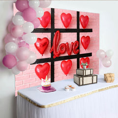Lofaris Toile de fond d'amour avec ballons cœurs rouges et lettres d'amour, pour la Saint-Valentin et célébrations romantiques.