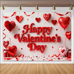 Lofaris Toile de fond joyeux saint valentin avec ballons rouges, decoration romantique pour fete des amoureux