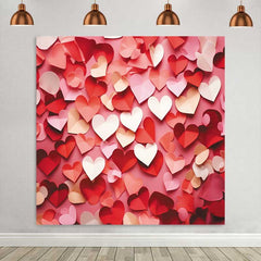 Lofaris Toile de fond cœurs rouges et roses dispersés, motif de la Saint-Valentin pour décor de portrait doux