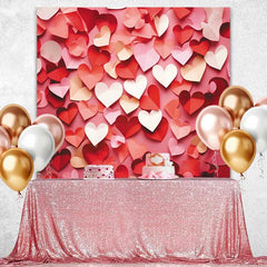 Lofaris Toile de fond cœurs rouges et roses dispersés, motif de la Saint-Valentin pour décor de portrait doux
