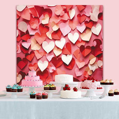 Lofaris Toile de fond cœurs rouges et roses dispersés, motif de la Saint-Valentin pour décor de portrait doux