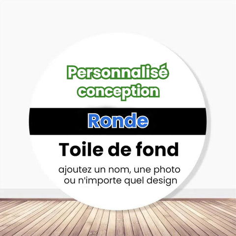 Toile de fond ronde de fête personnalisée avec design