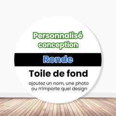 Toile de fond ronde de fête personnalisée avec design