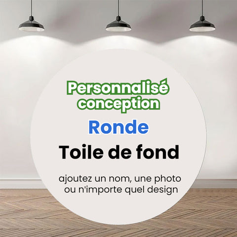 Toile de fond ronde de fête personnalisée avec design