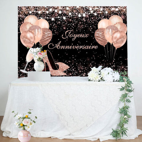 Rose Or Ballon Paillettes Anniversaire Toile de fond pour Femmes