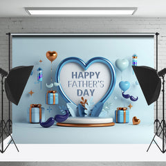 Bleu Amour Ballon Cadeau Heureux Pères Jour Toile de fond