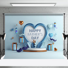 Bleu Amour Ballon Cadeau Heureux Pères Jour Toile de fond