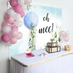 Oh Garçon Bleu Ballon Feuilles Bébé Douche Toile de fond