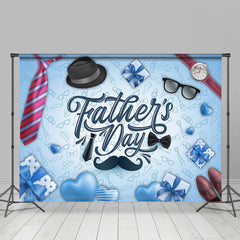 Délavé Bleu Cadeaux Cœur Cravate Pères Jour Toile de fond