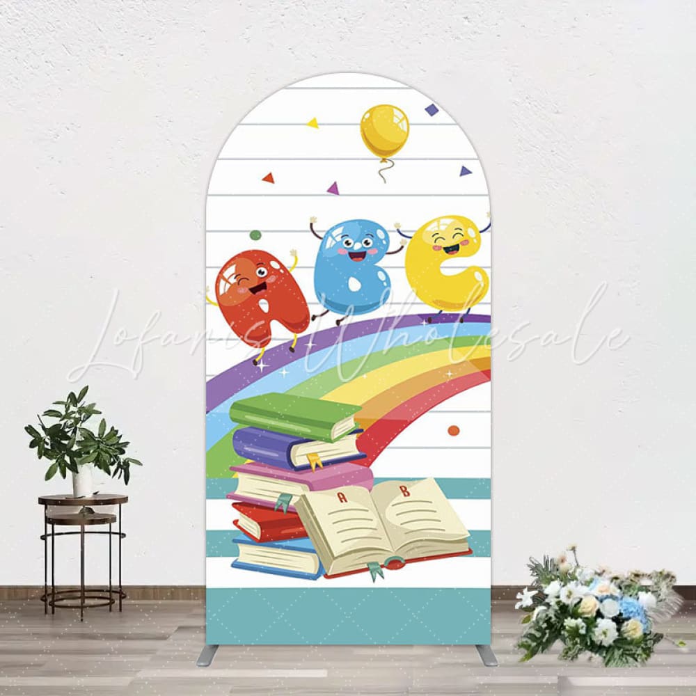 Toile de fond pour arche design enfants ABC pour célébration scolaire