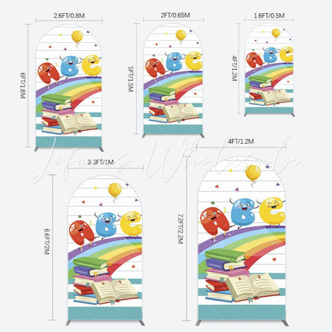 Toile de fond pour arche design enfants ABC pour célébration scolaire