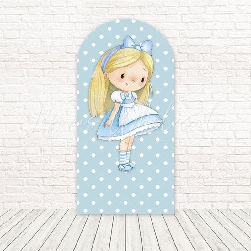 Toile de fond pour arche fête pois Alice au Pays des Merveilles pour décor événement fantaisie