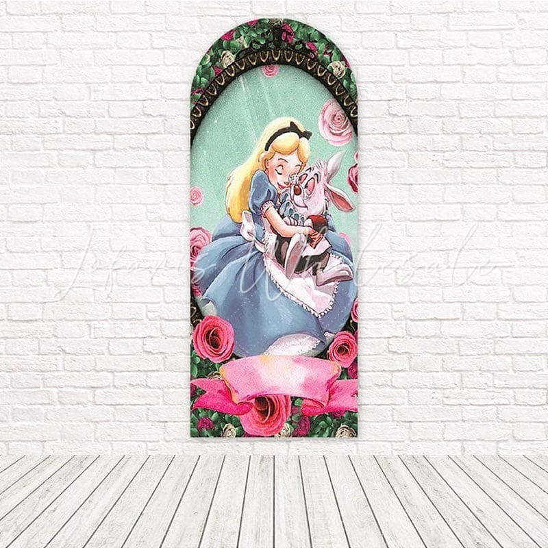Toile de fond pour arche vue monde rêve Alice au Pays des Merveilles pour spectacle fantaisie