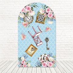 Toile de fond pour arche conte Alice au Pays des Merveilles pour anniversaire fantaisiste