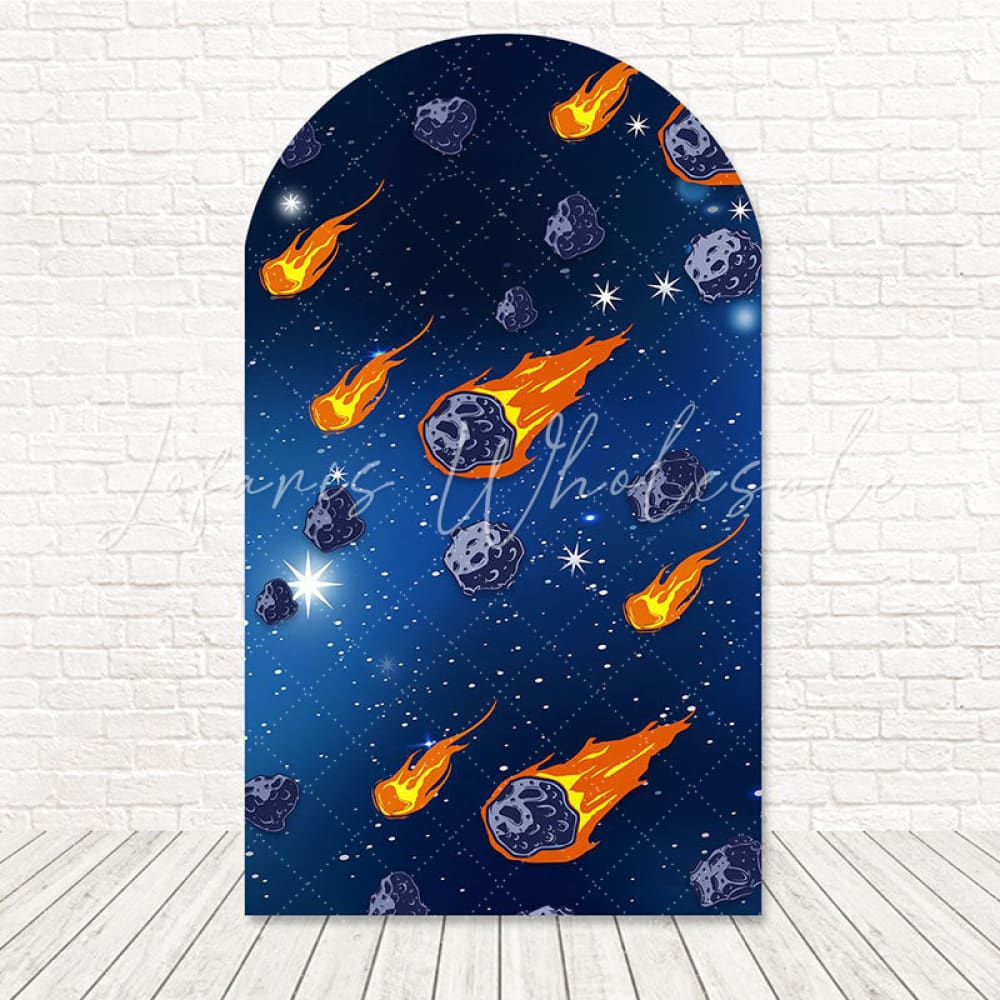 Toile de fond pour arche scène cosmique météorite astronaute pour thème espace