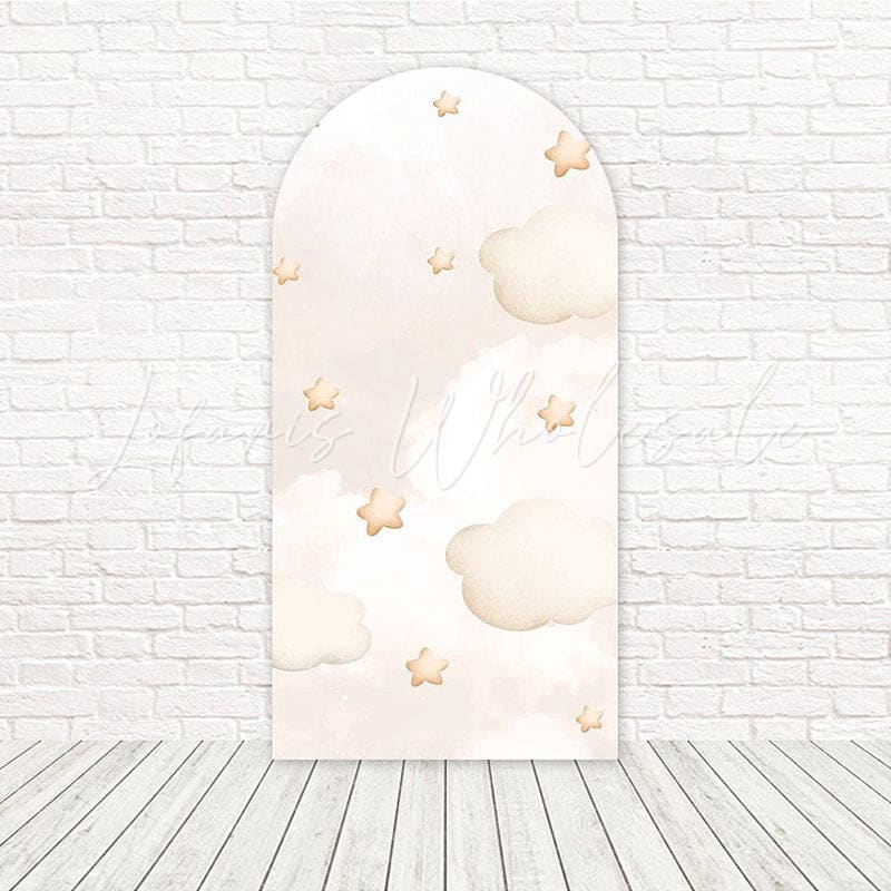 Toile de fond pour arche élégant nuage nude Baby Shower pour thèmes doux