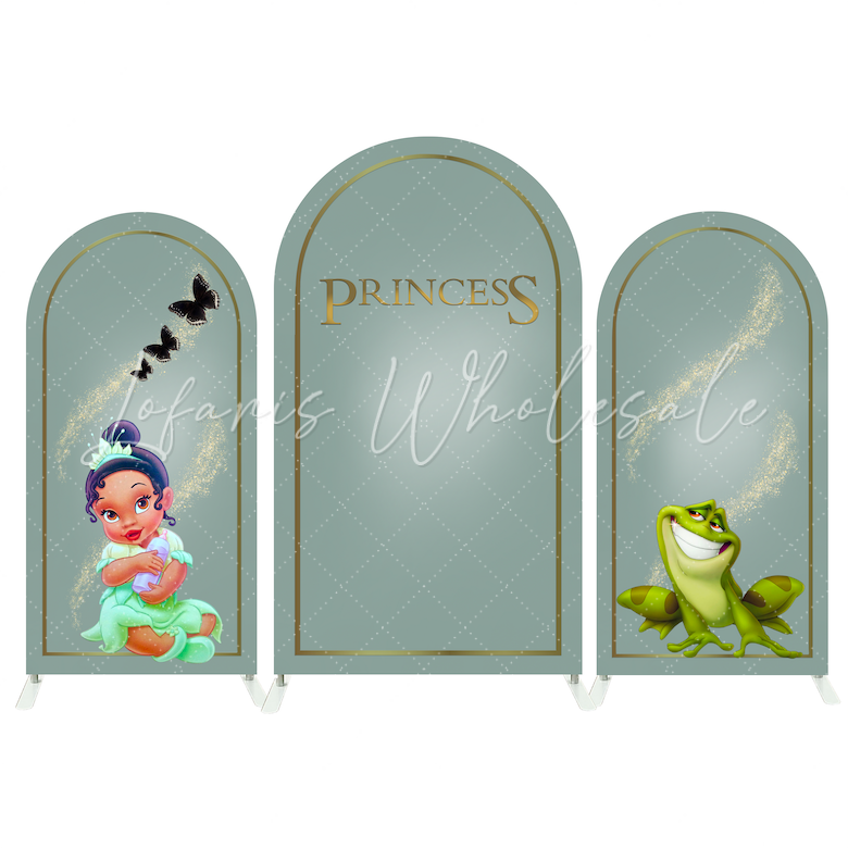 Toile de fond pour arche fête anniversaire Baby Shower princesse Bébé Tiana