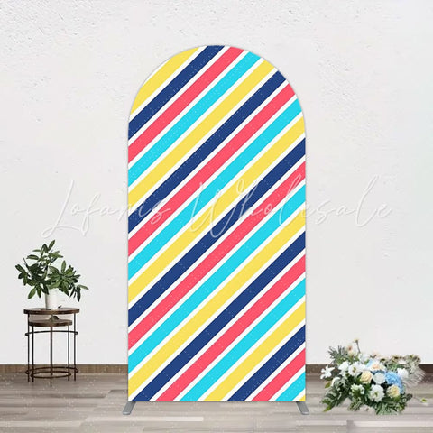 Toile de fond pour arche rayures Rentrée des classes pour fête enfants