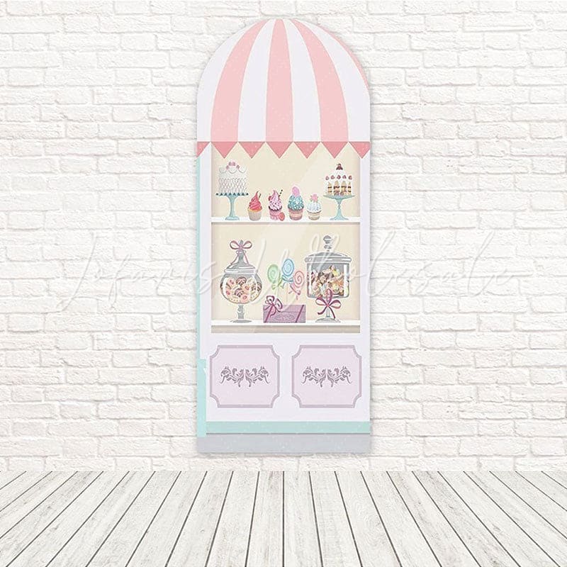 Toile de fond pour arche thème fête dessert charmant confortable boulangerie