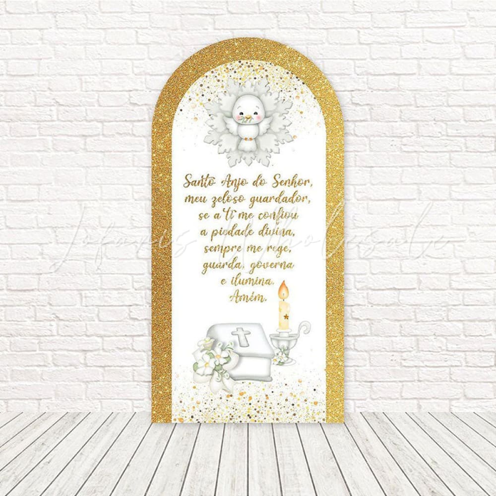 Toile de fond pour arche baptême blanc doux paix pour cérémonie bébé sacrée