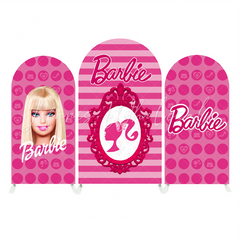 Toile de fond pour arche fond Joyeux Anniversaire thème Barbie