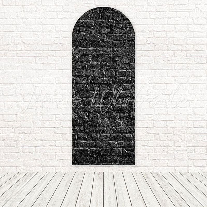 Toile de fond pour arche décor fête thème industriel texture mur briques noires