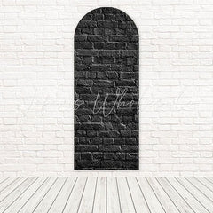 Toile de fond pour arche décor fête thème industriel texture mur briques noires