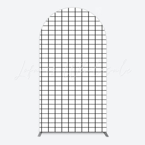 Toile de fond pour arche quadrillage noir et blanc pour scène événement élégant