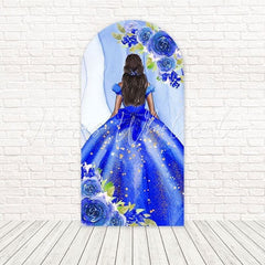 Toile de fond pour arche élégant 15 ans Quinceañera bleu pour grands événements
