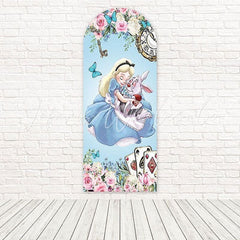 Toile de fond pour arche magie thé Alice au Pays des Merveilles bleu pour anniversaire fille