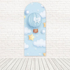 Toile de fond pour arche thème Baby Shower ballon bleu pour joie bienvenue