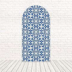 Toile de fond pour arche douche cuisine florale bleue pour fête cuisine rustique