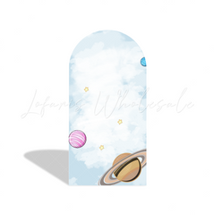Toile de fond pour arche dessin animé astronaute espace galaxie bleu pour fête anniversaire Baby Shower