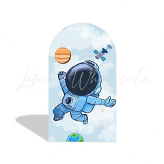 Toile de fond pour arche dessin animé astronaute espace galaxie bleu pour fête anniversaire Baby Shower